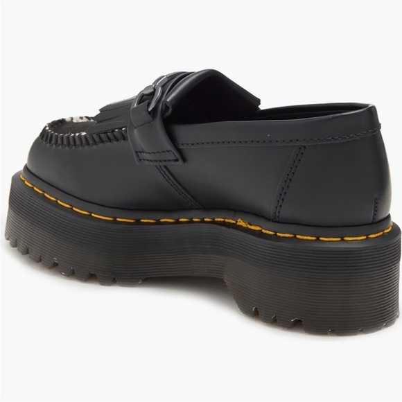 NEW Dr. Martens Adrian Snaffle Quad Platform Loafer Cow Print Unisex Size W9 M8 - Picture 7 of 16